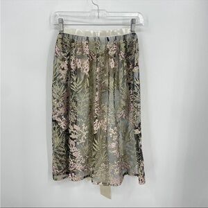 Iseaa Germany Floral lace Drindl Apron US 16 tie waist pink green cream